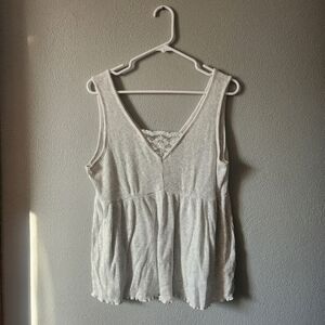 Maurices Silver Lace-Trim Tank Top